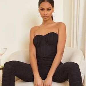 Pretty Little Thing Black Strapless Corset Top